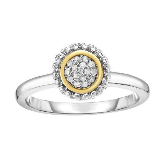 Sterling Silver & 18K Gold Prosecco Birthstone Ring