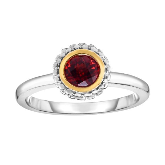 Sterling Silver & 18K Gold Prosecco Birthstone Ring