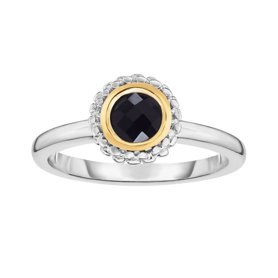 Sterling Silver & 18K Gold Prosecco Birthstone Ring
