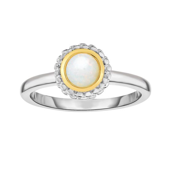 Sterling Silver & 18K Gold Prosecco Birthstone Ring