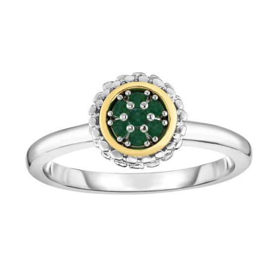 Sterling Silver & 18K Gold Prosecco Birthstone Ring