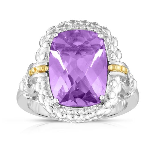 Sterling Silver & 18K Gold Gemstone Cocktail Ring