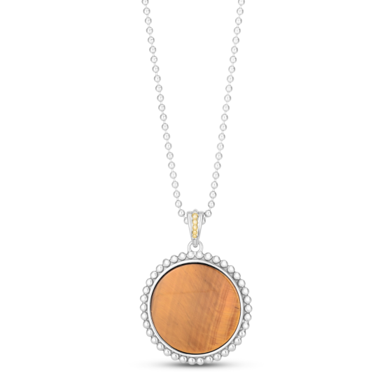 Silver & 18K Prosecco Tigers Eye Medallion