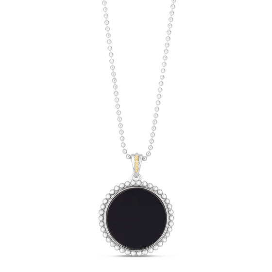 Silver & 18K Prosecco Onyx Medallion