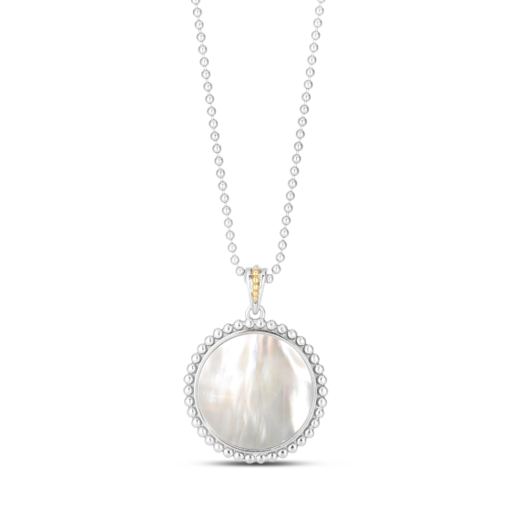 Silver & 18K Prosecco MOP Medallion