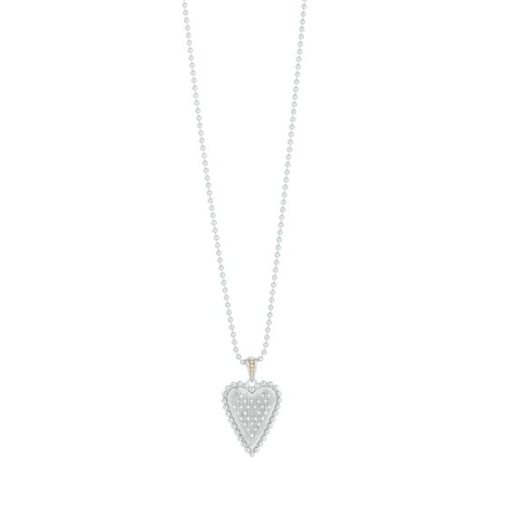 Silver & 18K Prosecco Diamond Heart Pendant