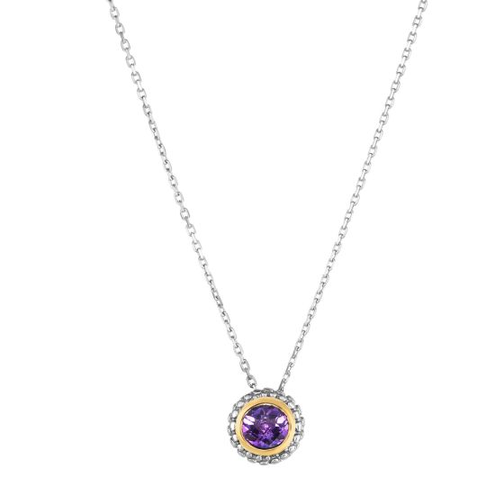 Sterling Silver & 18K Gold Prosecco Birthstone Pendant