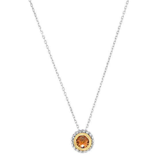 Sterling Silver & 18K Gold Prosecco Birthstone Pendant