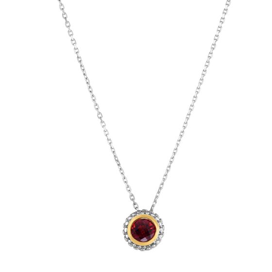 Sterling Silver & 18K Gold Prosecco Birthstone Pendant