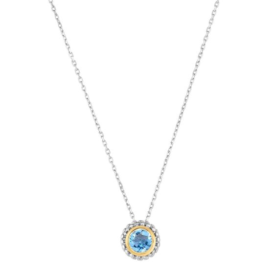 Sterling Silver & 18K Gold Prosecco Birthstone Pendant