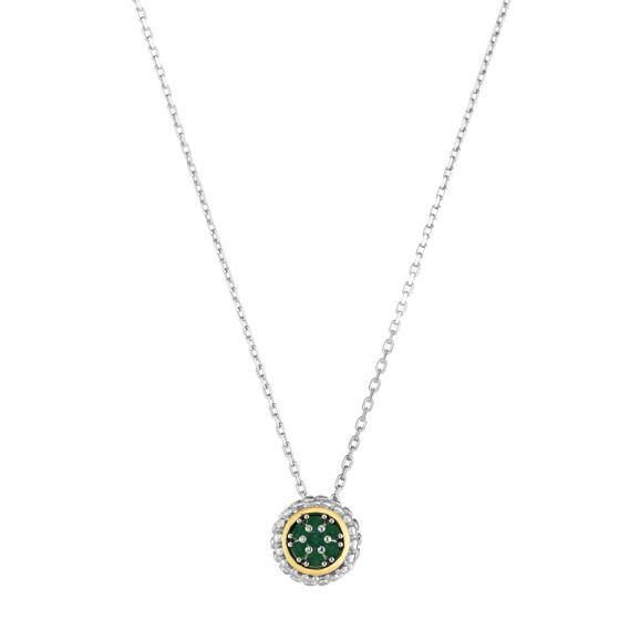 Sterling Silver & 18K Gold Prosecco Birthstone Pendant