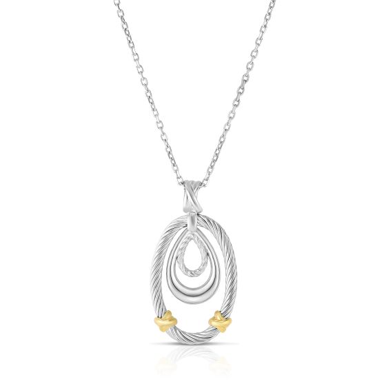 Sterling Silver & 18K Gold Abbraccio Oval Necklace