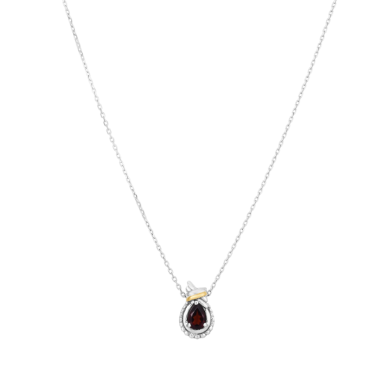 Silver & 18K Prosecco Love Knot Birthstone Necklace