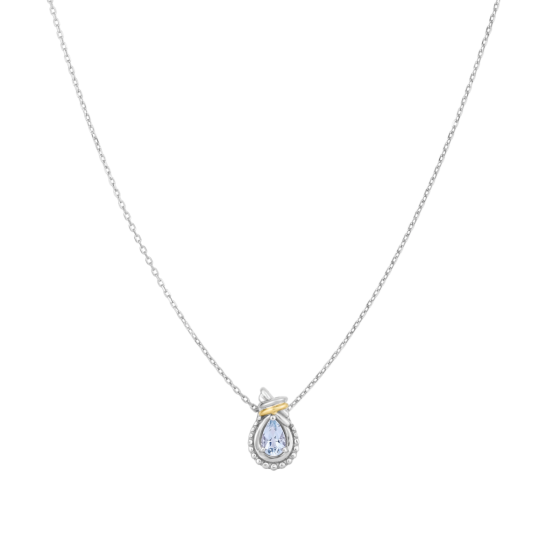 Silver & 18K Prosecco Love Knot Birthstone Necklace