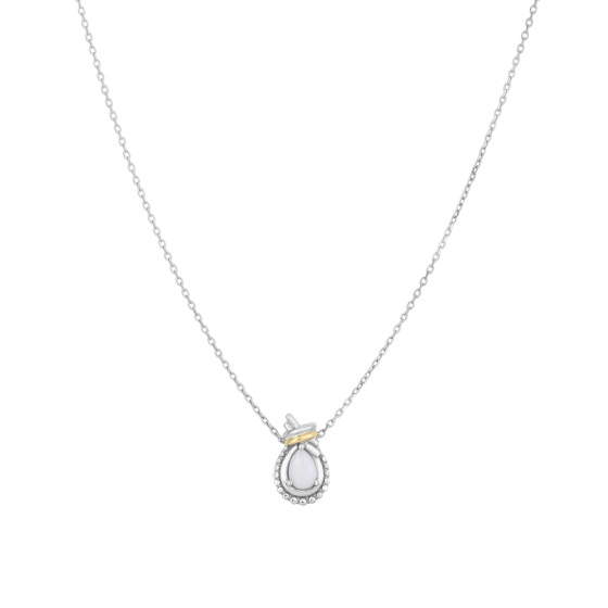 Silver & 18K Prosecco Love Knot Birthstone Necklace