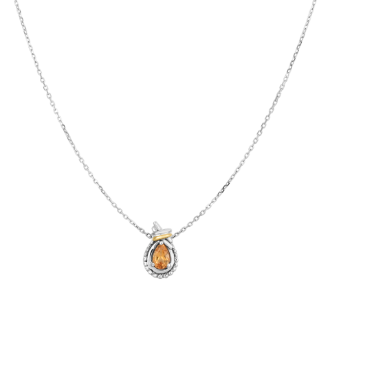 Silver & 18K Prosecco Love Knot Birthstone Necklace