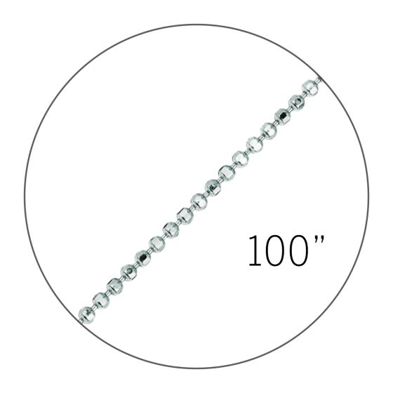 14K 100" 1.1mm Diamond Cut Bead Spool Chain