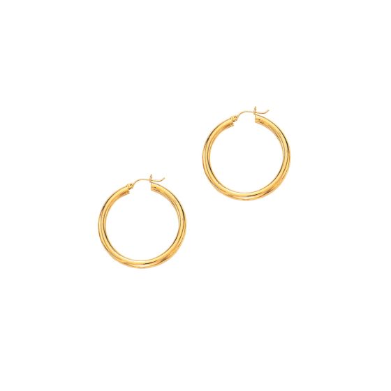 14K Gold 4x40mm Hoops