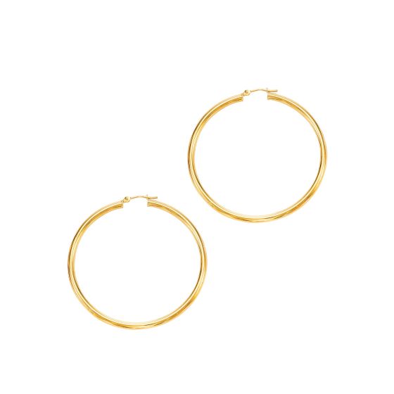 14K Gold 3x50mm Hoops
