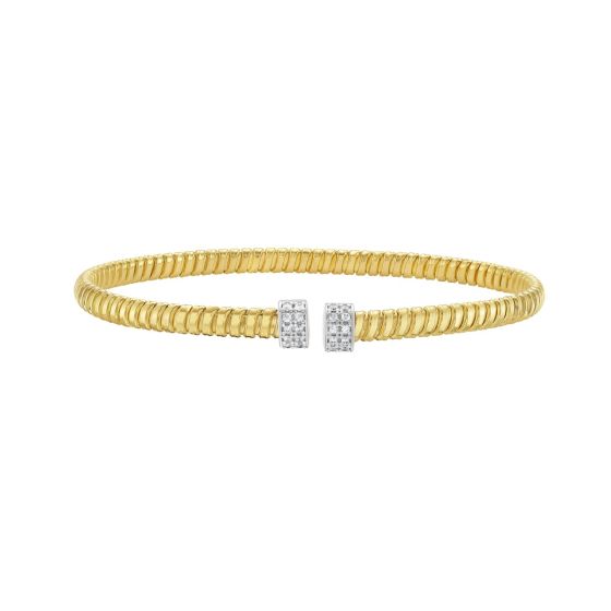 14K Diamond Endcaps Tubogas Cuff
