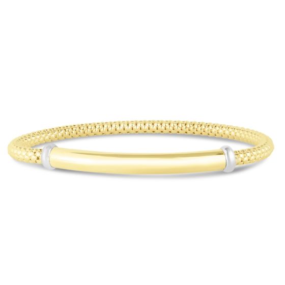 14K Gold Prosecco Stretch Bar Bracelet