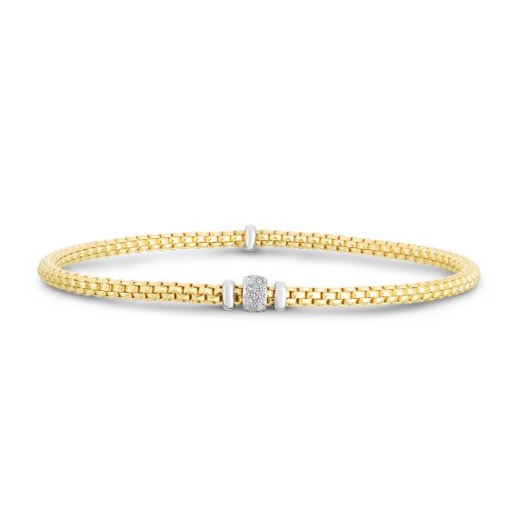 14K Gold Prosecco Diamond Stretch Bracelet