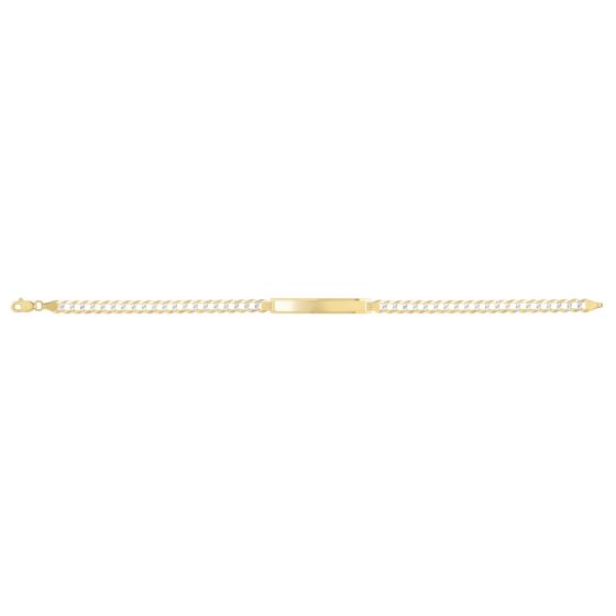 14K 4.7mm Pave Curb ID Bracelet