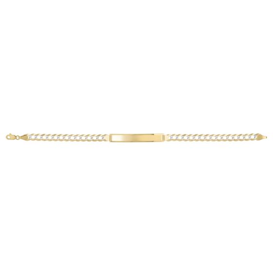 14K 5.7mm Pave ID Curb Bracelet