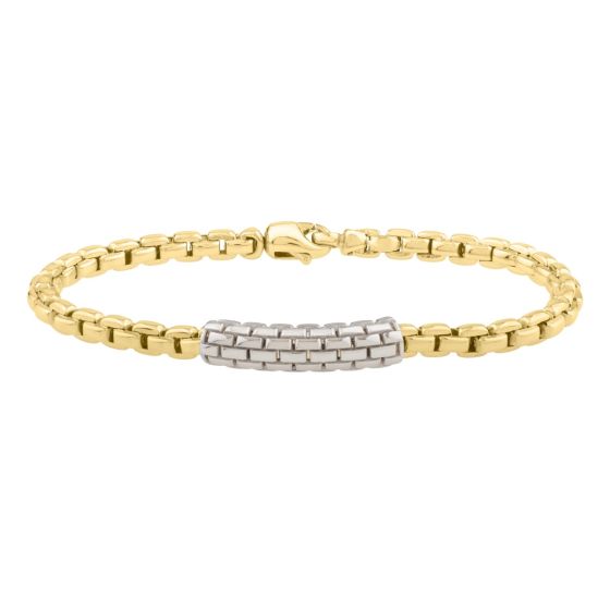 14K Gold Two-Tone ID Bracelet 