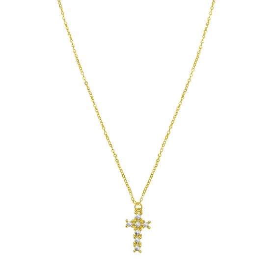 14K Diamon'Oro Cross Necklace