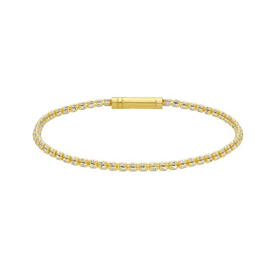 14K 2.7mm Two-Tone Fancy Ice Chain Bracelet