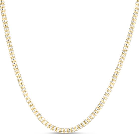 10K 3.8mm Two-Tone Fancy Ice Chain