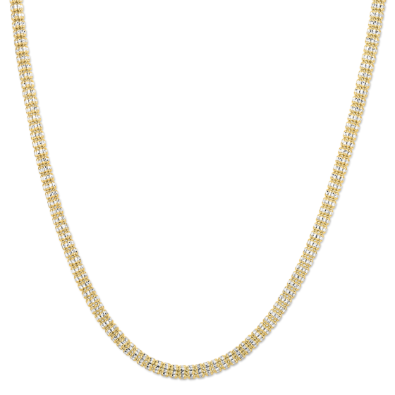 14K 4.25mm Two-Tone Fancy Ice Chain
