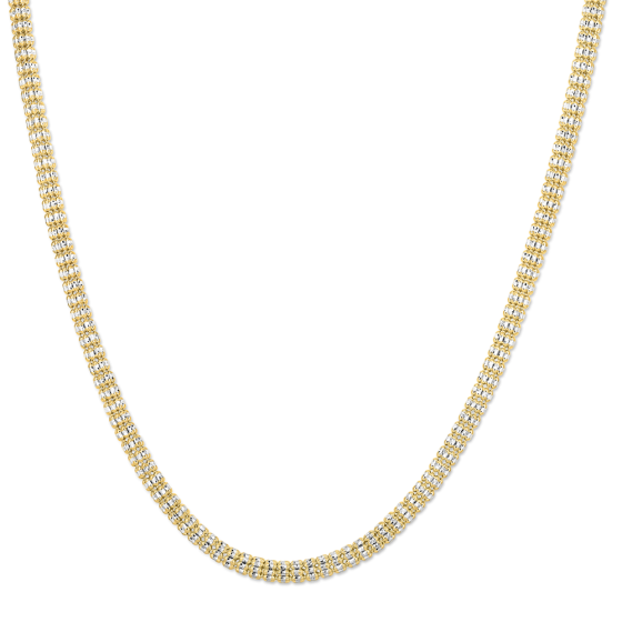 10K 4.25mm Two-Tone Fancy Ice Chain