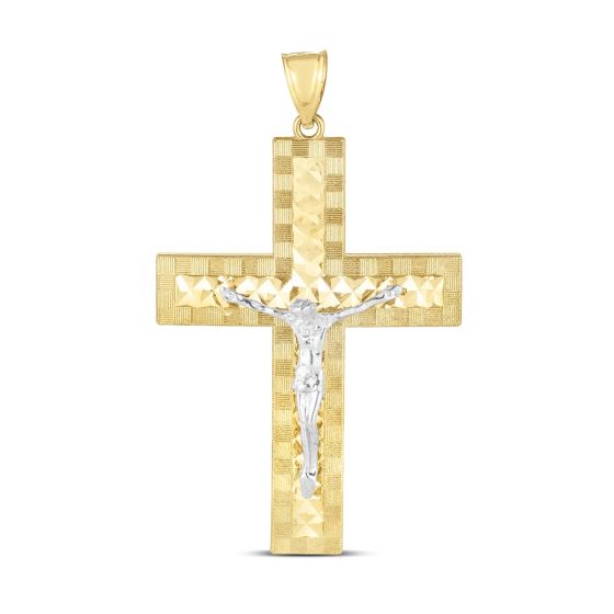 14K Two-tone Cross Pendant