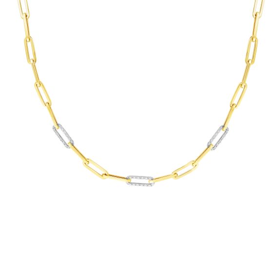 14K .96ct Diamond Paperclip Chain