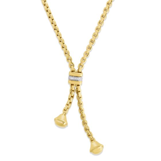 14K Gold Diamond Venetian Lariat Necklace