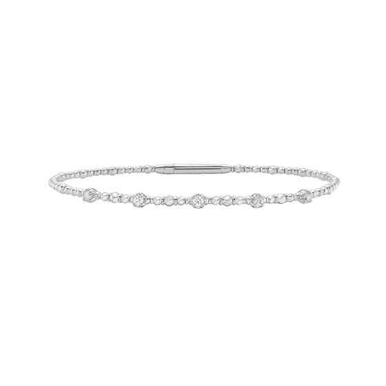 14K .15ct Diamond Beaded Bracelet