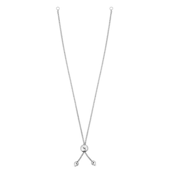 14K Gold Round Wheat Chain with Ball Slide Friendship Bracelet