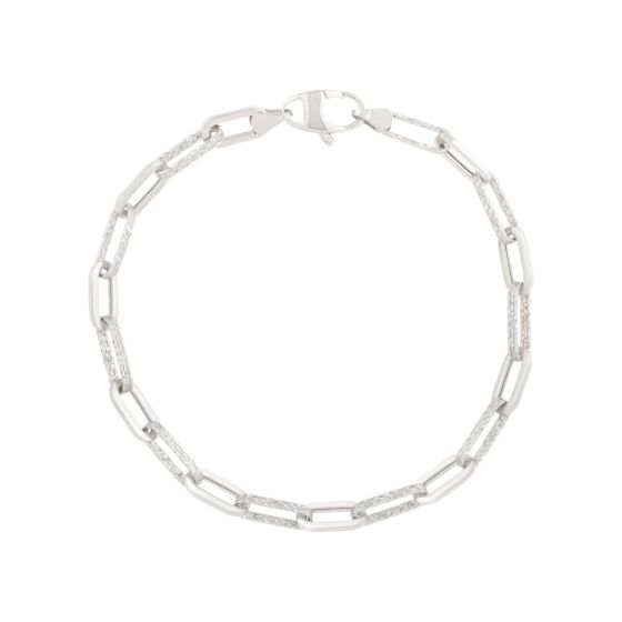 14K 4mm Diamanté Paperclip Bracelet