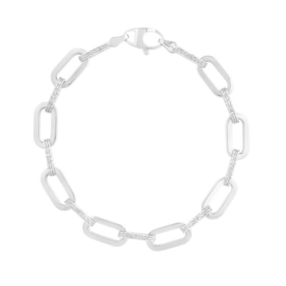 14K 7mm Diamanté Paperclip Bracelet