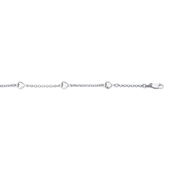 14K Gold Heart Station Link Chain