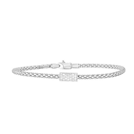14K Gold Prosecco Short Diamond Bar Bracelet