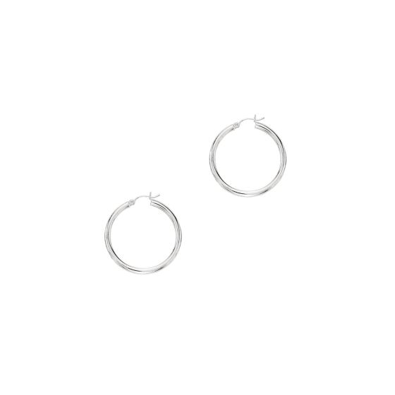 14K Gold 3x30mm Hoops