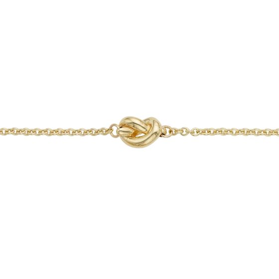 14K Gold Polished Puffed Love Knot Bracelet