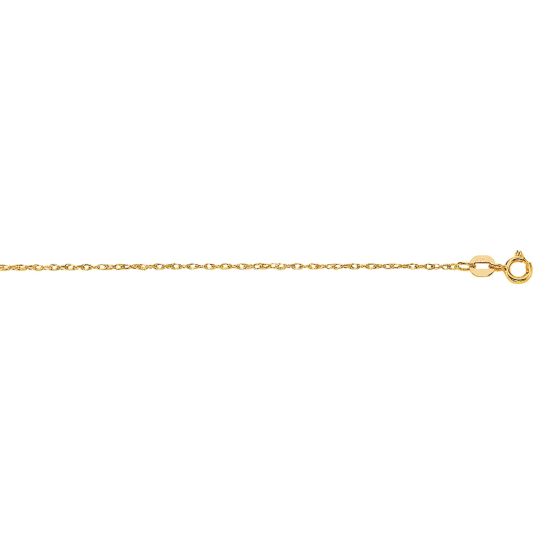 10K Gold .85mm Machine Rope Chain Carded 