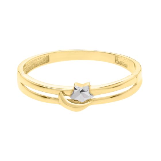 10K Star & Moon Ring