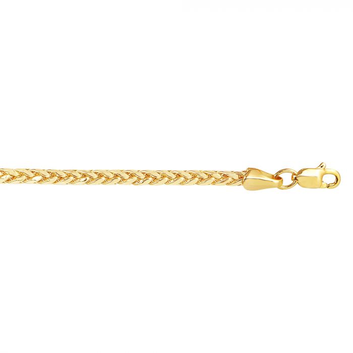 14k White Gold .90mm Parisian Wheat Chain Necklace
