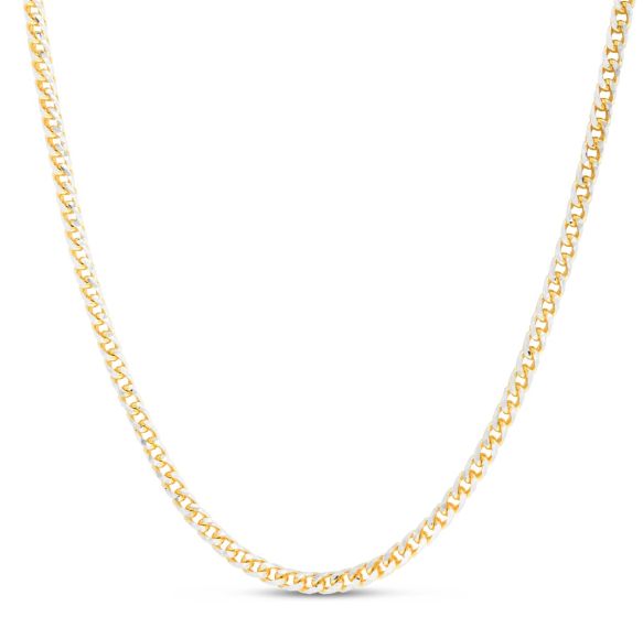 14K 4mm Round Pave Franco Chain
