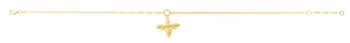 14K Gold Bumble Bee Charm on Chain 